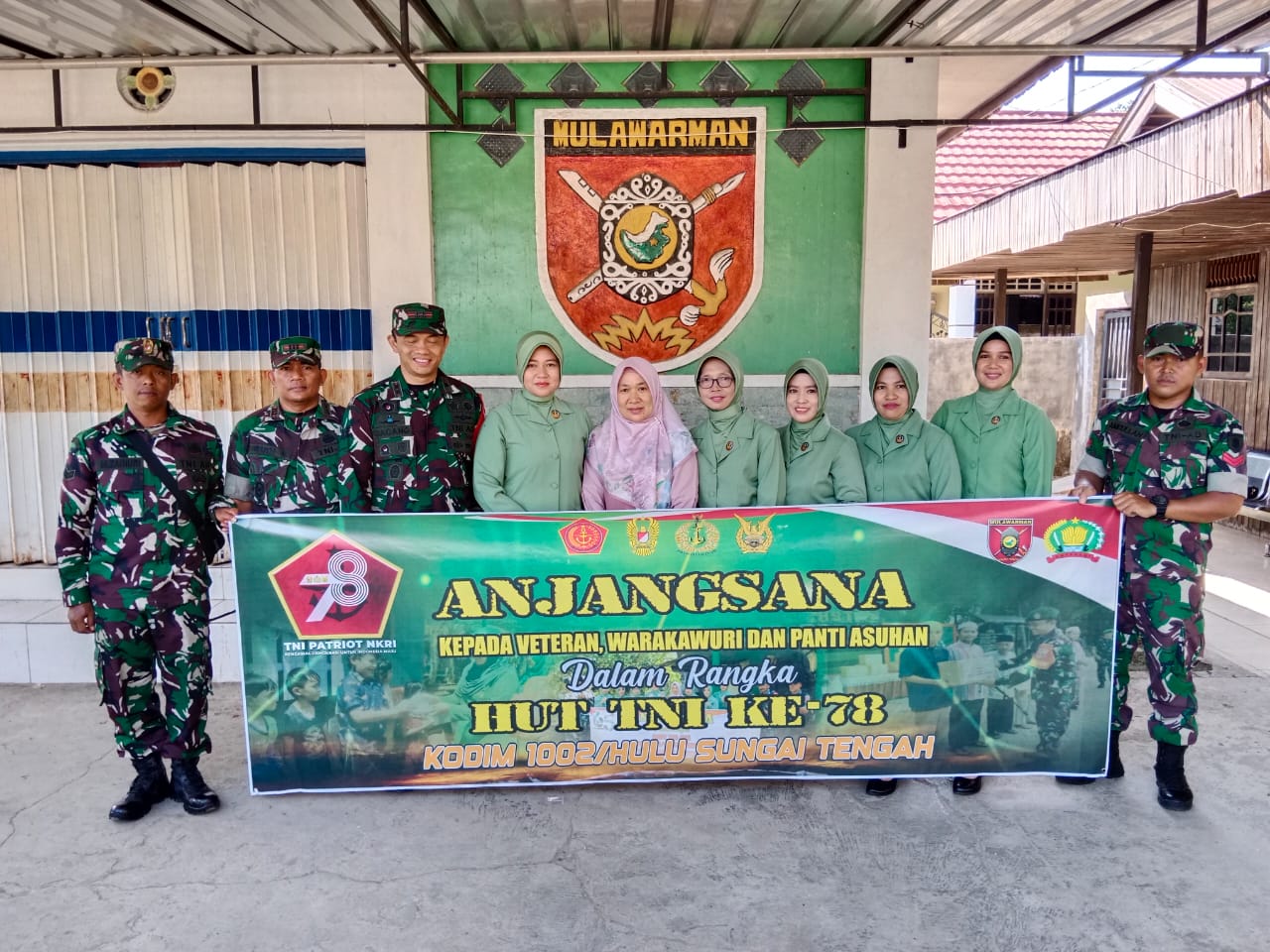 Kodim 1002/HST Anjangsana Sambut HUT ke-78 TNI