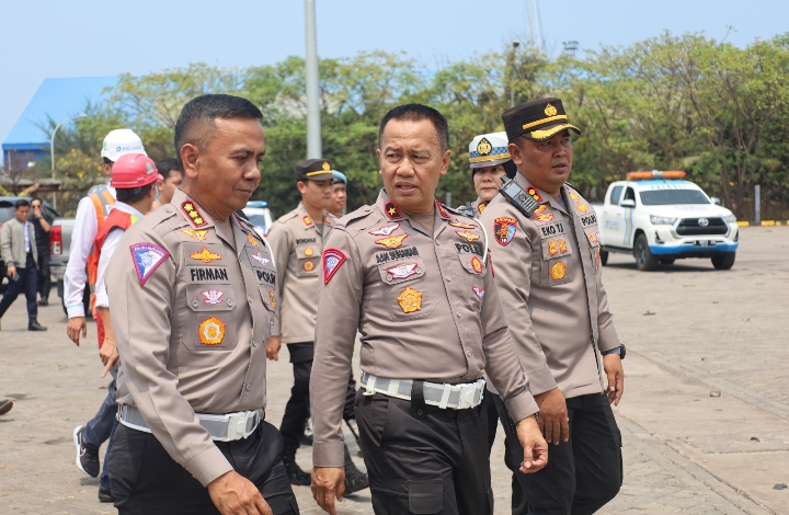 Korlantas Polri Lakukan Pengecekan Kesiapan Nataru Lintas Merak-Bakaheuni