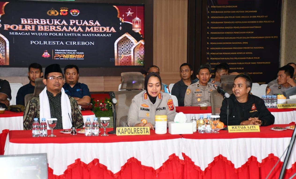 Polresta Cirebon Ikuti Zoom Meeting Pembagian Takjil dan Buka Puasa Bersama Kapolri, Dewan Pers, Pimpinan Redaksi Media, dan Wartawan