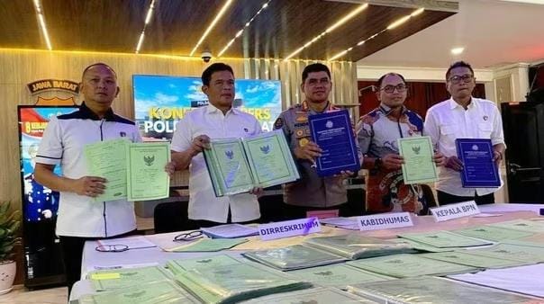 Polda Jabar Tindak Tegas Praktik Mafia Tanah, Sembilan Sertifikat SHM Dipalsukan