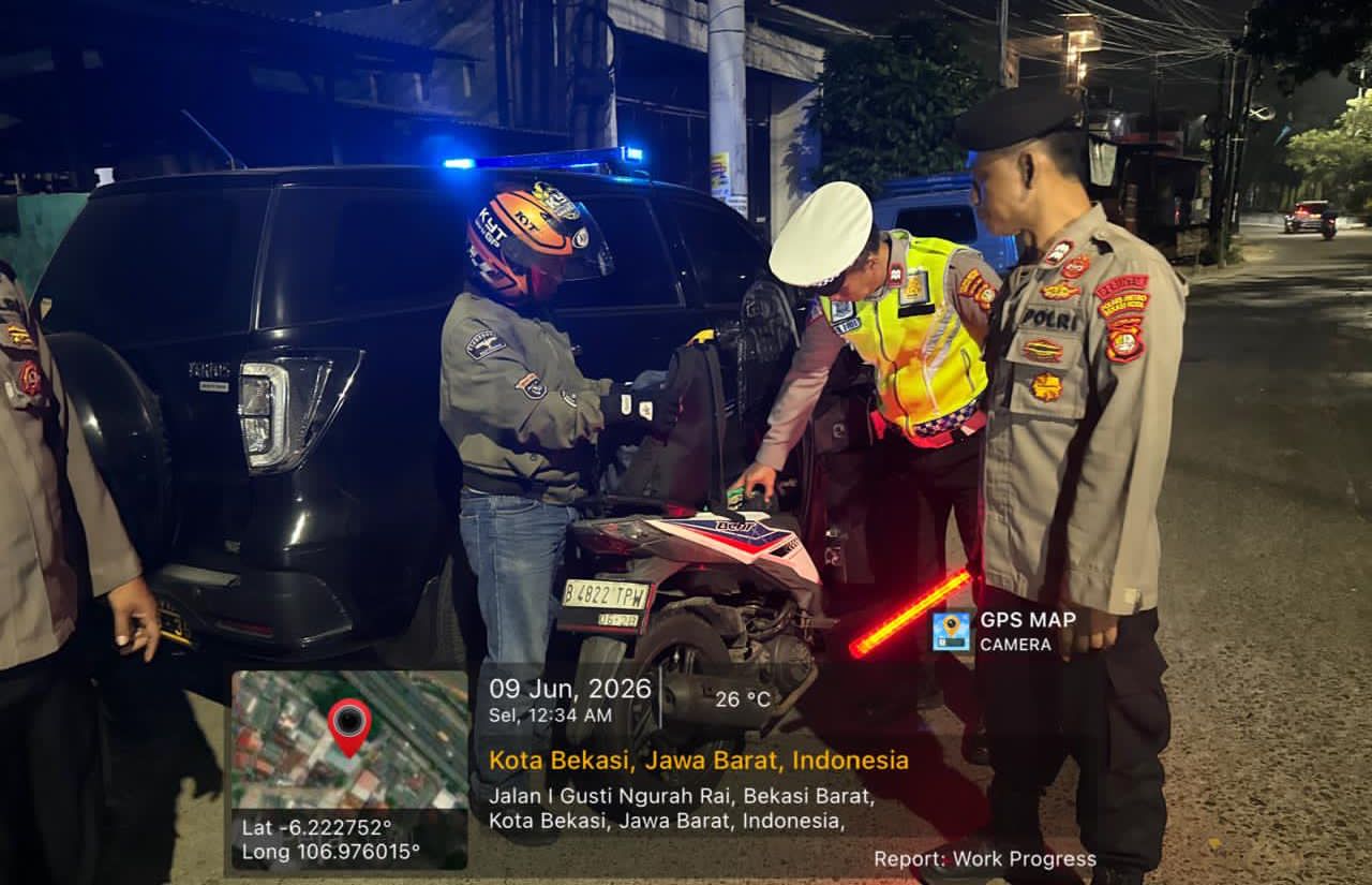 Razia Stasioner Polsek Bekasi Barat Cegah Aksi Kejahatan Jalanan dan Tawuran