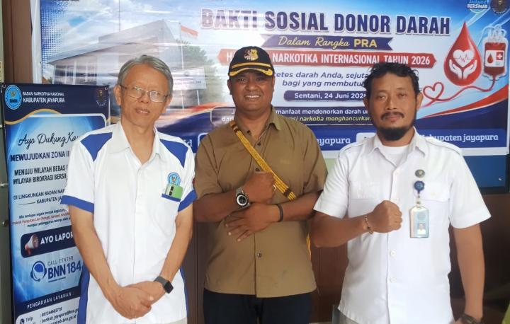 Sambut HANI 2026, BNNK Jayapura Gelar Donor Darah, DPD PABPDSI Siap Wujudkan Kampung Bersinar
