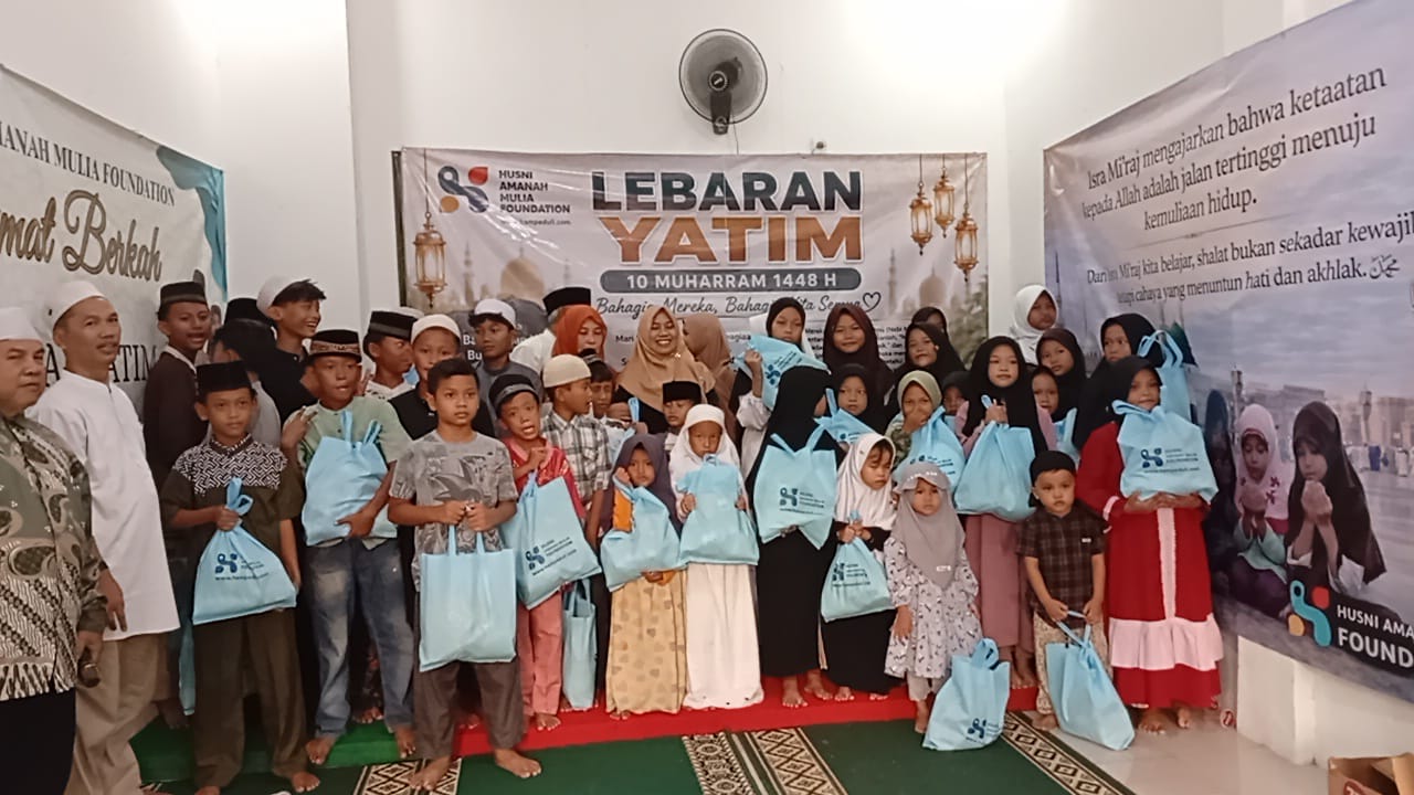 Dari Desa SumberJaya untuk Indonesia: Semangat Lebaran Yatim Bersama Yayasan HAM Husni Amanah Mulia