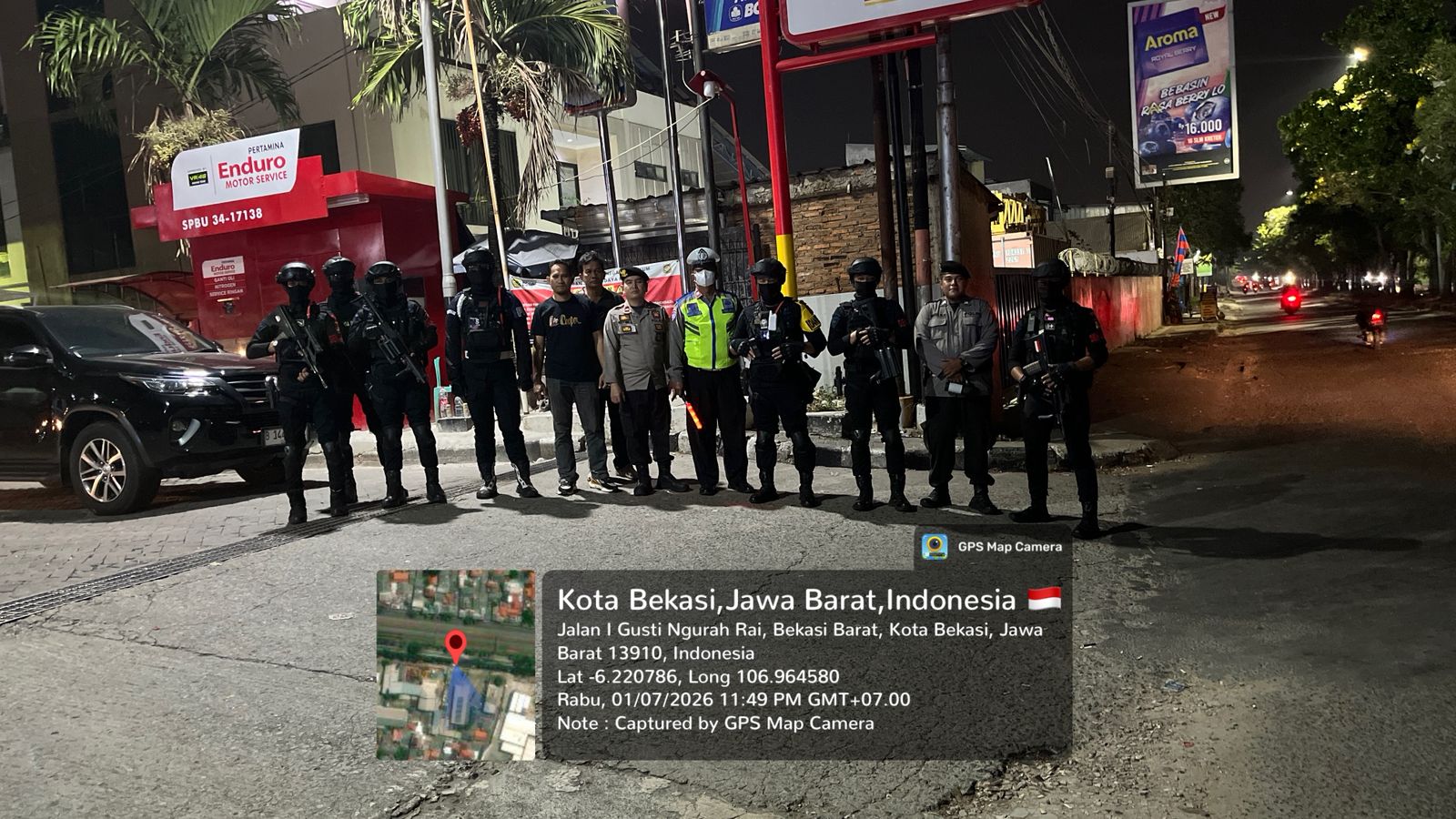Polsek Bekasi Barat Gelar Razia Stasioner dan Patroli Jaga Jakarta On The Spot Cegah Kejahatan Jalanan dan Tawuran