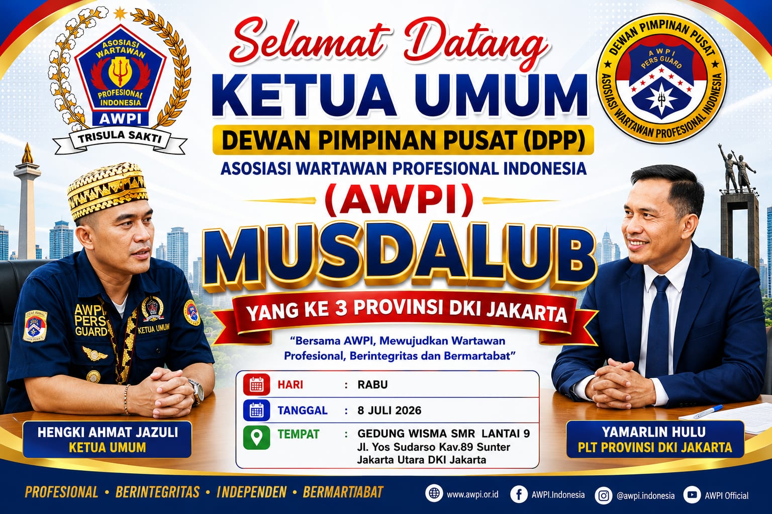 Humas DPP AWPI Ajak Seluruh Pengurus dan Anggota Hadiri Musdalub III DPD AWPI Provinsi DKI Jakarta