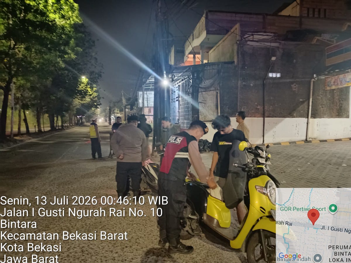 Jaga Jakarta On The Spot, Polsek Bekasi Barat Gelar Razia Stasioner dan Patroli Cegah Tawuran serta Kejahatan Jalanan