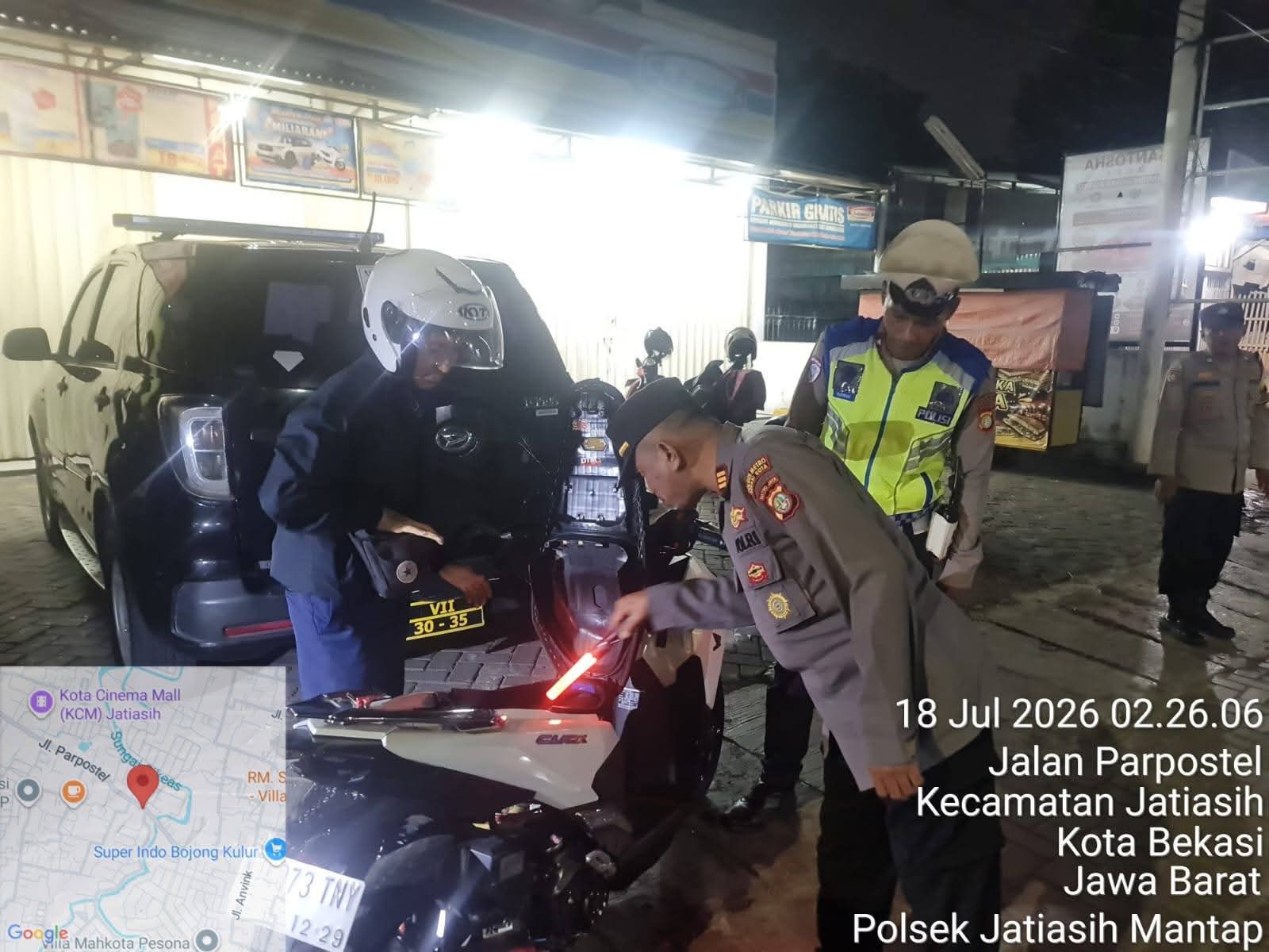 Bekasi On The Spot, Polsek Jatiasih Perketat Razia dan Patroli Malam, Cegah Tawuran hingga Kejahatan Jalanan