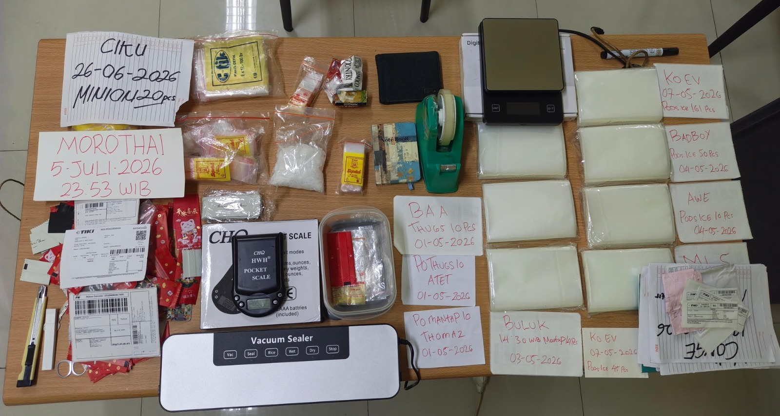 Polsek Babelan Bongkar Dugaan Peredaran Sabu, Sita Barang Bukti Bruto 98,30 Gram