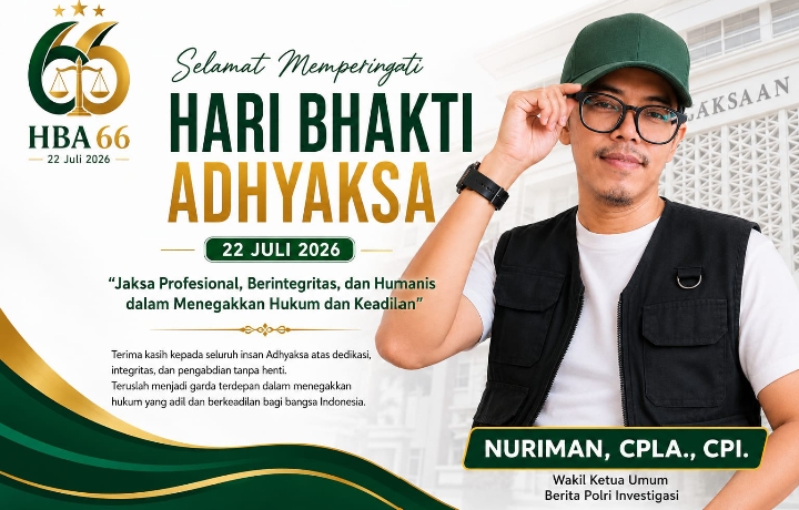 Hari Bhakti Adhyaksa 2026, Nuriman Minta Kejaksaan Kedepankan Integritas dan Kepastian Hukum