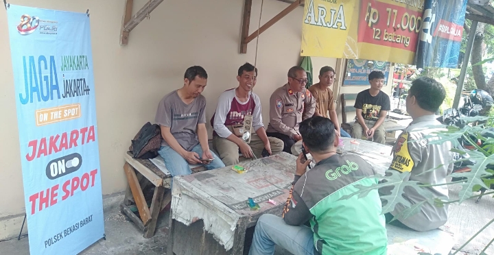 Polsek Bekasi Barat Gelar Jakarta On The Spot Bersama Komunitas Ojek Online, Ajak Cegah Tawuran dan Judi Online