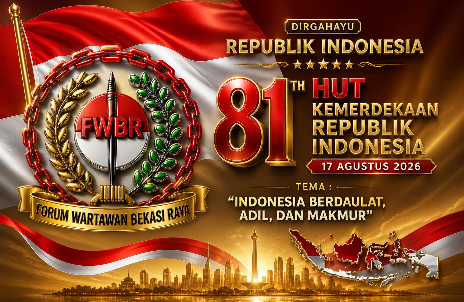 13 Hari Menuju HUT ke 81 Republik Indonesia, Ketua Aing Ajak Pengurus dan Jajaran FWBR Kobarkan Semangat Nasionalisme
