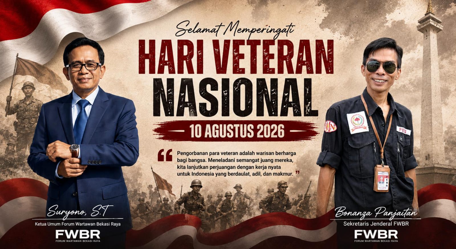 Hari Veteran Nasional, Ketua Aing FWBR: Perjuangan Veteran Tak Boleh Berhenti di Catatan Sejarah
